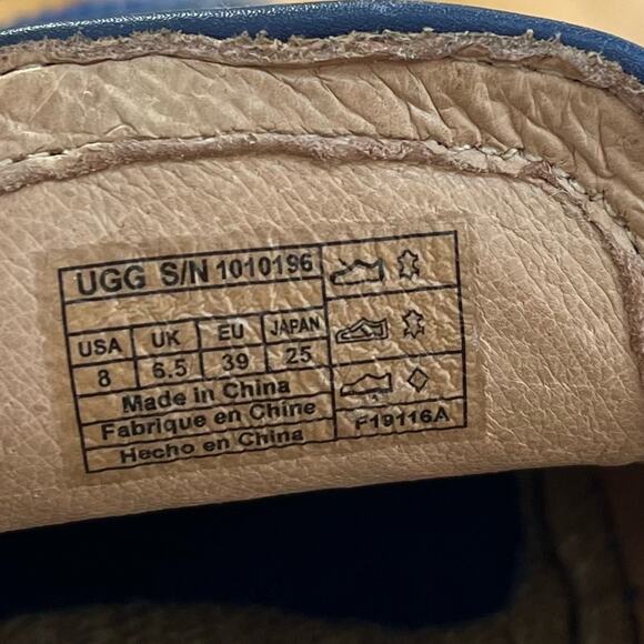 UGG Sandrinne Metallic Basket Weave Espadrille Loafer Blue - Picture 7 of 8